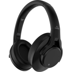 SoundMAGIC P58BT ANC Over Ear Hybrid Active Noise Cancelling Bluetooth Headphones with CVC Noise Reduction, Immersive Audio, Low Latency, Black