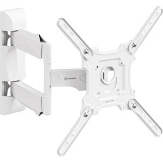 ONKRON TV Wall Mount Swivelling for 32-65 Inch TVs up to 35 kg, Universal TV Wall Mount Extendible, Tiltable VESA 100 x 100-400 x 400 TV Swivel Arm/TV Mount White M4-W