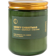 OCTŌ Merry Christmas Candle | Essential Oils | Long Burning Time, 100% Natural Candle, Up to 60 Hours