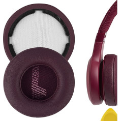 Geekria QuickFit Replacement Protein Leather Ear Pads for JBL Live 400BT Headphones Headset Ear Pads Repair Parts (Red)