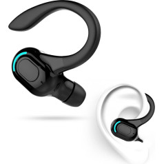 DOMIKIT Wireless Bluetooth Headset V5.2 with Built-in Microphone 360° Ear Hook 20 Hours Playback Mono Headset for iPhone Android PC 70mAh Battery