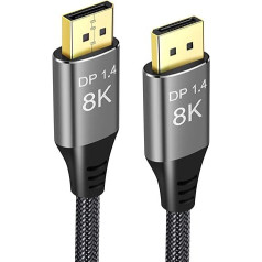 xiwai DisplayPort 1.4 8K 60Hz Cable Ultra HD UHD 4K 144Hz DP to DP Cable 76804320 for Video PC Laptop TV (3M)