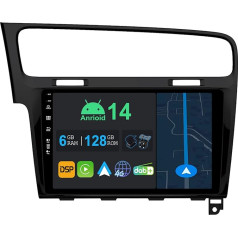 YUNTX 10.1 Inch Android 14 Car Radio with Sat Nav for VW Golf 7 Golf VII 2012-2020 | Octa Core | 6GB 128GB | Built-in 4G LTE | CarPlay & Android Car | DSP | DAB | HDMI | Dual Band WiFi | Bluetooth