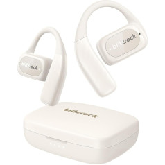 BlitzRock Open Ear Headphones Bluetooth 5.4, Ultra Light Design, Clear Sound, 4-Mic ENC Noise Canceling, App Adjustment, 28h Runtime, IPX5 Open Earphones for Sports, Jogging, White