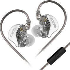 keephifi CCA CRA In-Ear IEM Headphones with Microphone, 3.8 μ Ultra Thin Membrane In-Ear Monitor Cable Headphones DJ, Deep Bass Wired Inear Earphones 2 Pin for Musicians, Gaming, Stage