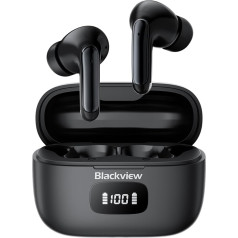 Bluetooth Headphones Wireless In Ear, Blackview Wireless Earbuds with 4 ENC & ANC Noise Cancelling Microphone, 56 Hours Playtime, HiFi Bass, LED Display, IPX7 Waterproof, Bluetooth 5.3 for Sports