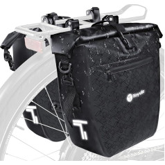 Bicycle Bags for Pannier Rack, Set of 2, 48 L, Waterproof Pannier Rack Bags with Reflectors, 3-in-1 Rear Bicycle Bags with Carry Handle and Shoulder Strap, Easy Attachment (24 L, Set of 2)