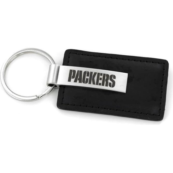 aminco NFL Green Bay Packers Leather Keyring with Laser Engraved Logo