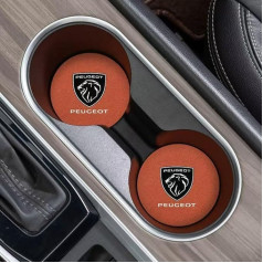 WLCYX 2 Stück Auto Getränkehalter Untersetzer für Peugeot wasserdichte Silikon Antirutsch Cup Coaster Auto Innenraum Zubehör,D