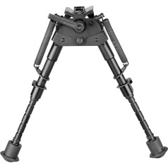 15 - 23 cm Tactical Tilt Bipod Height Adjustable Swivel Support Shooting Bipod with S-Lock Lever (Aluminium), Black