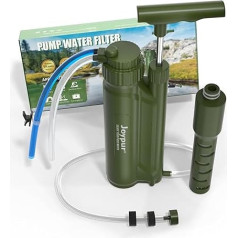 Joypur Outdoor Survival Water Filter with UF Filter - Outdoor Water Purifier with 8000 L Filter Capacity Portable Water Filter Drinking Water for Camping Hiking Emergency etc. (Army Green)