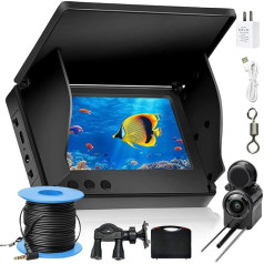 Fish Finder, Underwater Camera Fishing with IPS Display, 220° Wide Angle Night Vision, IP67 Waterproof Fishfinder, Ideal for Sea Fishing, River Fishing and Ice Fishing.