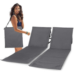 Intimo Living Set of 2 Beach Loungers with Fully Adjustable Backrest - The Beach Mats Filled with Comfort Foam are Ultralight and Fold Up to Save Space - Grey