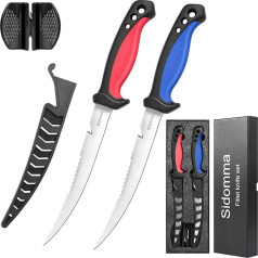 Sidomma Filiermesser Edelstahl 16,5 cm 2 Stück Angelzubehör Angelwerkzeug Set Angelschere Angelgeschenke für Männer