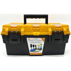 Ultrafashs Motorcycle Cleaning Kit, Premium Care Kit with Cleaner 560 ml, Chain Cleaner 300 ml, Lubricant 120 ml, Brushes and Cloths