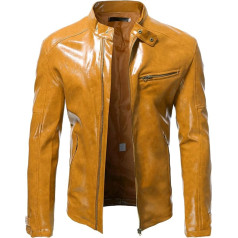 SRZYMJ Men's Leather Jacket Black with Hood Half Coat Men's Rain Jacket with Pocket Foldable Rain Jacket Leather Jacket Men Black with Hood