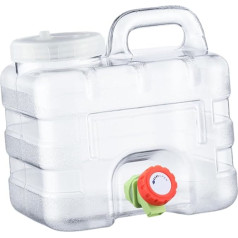 F Fityle Water Container Water Carrier 7.5L with Tap Water Tank Square Clear Camping Water Storage Jug for Car Ride Picnic