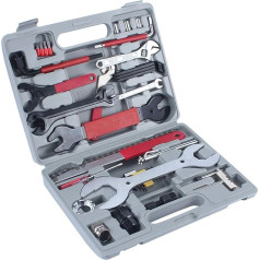lyrlody 44pcs Bicycle Repair Multi Tool Kit with Freewheel Remover, Small Screwdriver, Chain Whip and Headset Wrench for Mountain Bike Bicycle Tyre Pump