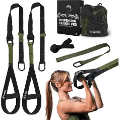 THYSOL® Resistance Trainer Pro Xtreme Straps | Sling Trainer Set with Adjustable Door Anchor | Fitness Home Workouts - Suitable for Travelling & for Training Indoor & Outdoor