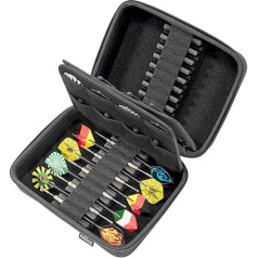 RAIACE Hard Case for 6 Darts with Steel Tip or Soft Tip Darts Carrying Case for Dart Tips, Shafts and Flights.(Case Only, Darts Not Included), 18 darts hold