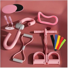 11 Pieces Pilates Fitness Set, Portable Fitness Equipment, Fitness Resistance Bands, Full Body Trainer Tool, Women Friendly Gift for Pilates or Yoga