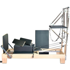 Wunder Pilates Pro Classic Reformer with Tower Fitness Equipment Maple Wood C1 Black