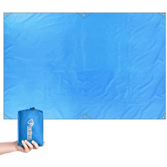 TRIWONDER Multifunction Waterproof Hammock Rain Fly Tent Tarp Footprint Camping Shelter Sunshade Beach Picnic Mat for Camping Hiking (Blue, L - 94.5 x 86.6in)