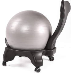 FLY FLU Balance Ball Chair - Adult Exercise Stability Yoga Ball Premium Ergonomic Chair - for Home and Office Desk with Air Pump, Grey