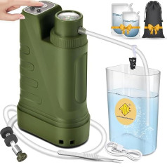 Electric Portable Water Filter, Survival, Fast Flow, Lightweight, 4-Layer Filtration Ensures Better Taste, Reusable Water Purification System for Outdoor Travel, Camping,