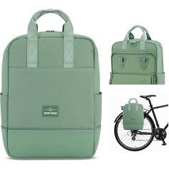 Johnny Urban Bicycle Bags for Pannier Rack Women & Men Green - Jona Medium Bike - 2 in 1 Bicycle Bag Backpack & Rear Pannier Rack Bag - Water-Repellent