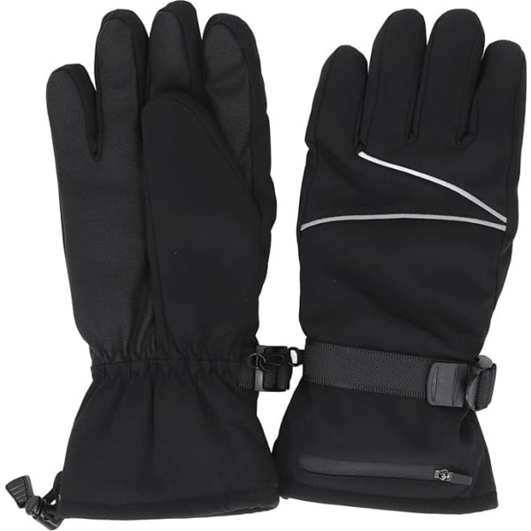 Heated Electric Hand Warmer Gloves with 3 Speed Touch Screen, PU Leather Palm, Adjustable Hand Strap, Zip Pocket, High Efficiency Heating,