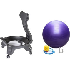 Yoga-Ballstuhl, Balance-Ballstuhl, richtige Sitzhaltung und koordinierte Wirbelsäule, for den Schreibtisch zu Hause und im Büro, kann die Sitzposition anpassen, mit Yoga-Ball(Purple)