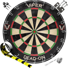 Viper Dead On Sisal/Bristle Steel Tip Dartboard with Staple-Free Bullseye