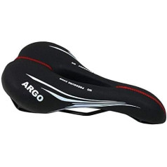 Selle Montegrappa Bicycle Saddle, City Saddle, MTB Saddle, Leather, Women, Men, 1370 Argo in Black, for Bicycles, City Bikes, Mountain Bikes, Trekking Bikes, Made in Italy