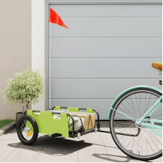 Willood Bicycle Trailer Load Trailer Bicycle Transport Trailer Green Oxford Fabric and Iron 122 x 53 x 33 cm
