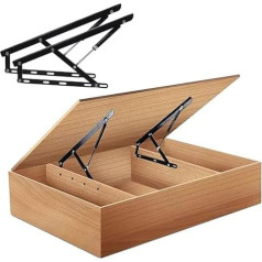 Hydraulic Bed Lift Kit - 2 Pieces Pneumatic Storage Lifting Mechanism for Double Bed Frame, Folding Spring Hinges, DIY Professional Gas Lift for Box Bed and Sofa Table
