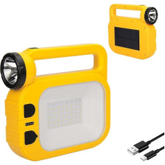 Eslas Solar Rechargeable Camping Light, Dimmable Multiple Modes, Tent Lights with 2400 mAh Power Bank, Camping Accessories, Rechargeable Lantern for Outdoor, Emergency