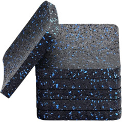 Treadmill Mat Pads, Exercise Equipment Mat with High Density Rubber to Protect Floors, 10 x 10 x 1.3 cm, Pack of 6