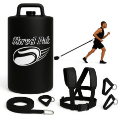 Upgraded ShredPak - Resistance Training System - Weight Bag for Sledge - Grips - Football Training, Any Surface, Strength Training for Athletes - Burn 3X Calories - Gym