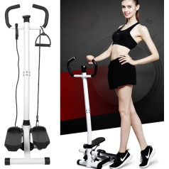 OHMG Stepper, 2-in-1 Mini Stepper, Exercise Bike, Stepper for Home, Stepper Fitness Machine with Resistance Band and LCD Monitor, Up-Down Stepper, Swing