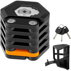 Bicycle Folding Lock, PTN Bicycle Lock Chain Lock, Motorcycle Locks, Folding Lock with 3 Keys & Mounting Bracket, Strong & Security Theft, Frame Mount & Bracket, Alloy Steel