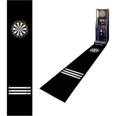 Somsiwey Rubber Dartboard Mat, 118 x 26 Inch Dart Carpet with Throwing Lines, Professional Non-Slip Dart Floor Mat, Soundproof Floor Protection for Dart Games (Black)