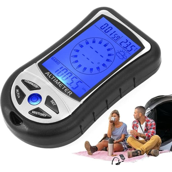 Hand-Barometer-Höhenmesser – Multifunktions-Elektronischer Wettermonitor | Tragbarer 8-in-1-Höhenmesser mit | Camping-Thermometer zum Angeln Bergsteigen im Freien