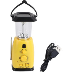 equlup Camping Lamp, 8 LED Bulbs 4 Charging Ways Hand Crank Solar Power LED Camping Torch Lamp Phone Charger for Indoor Homes Outdoor Home Emergency Outdoors