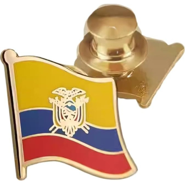 Ecuador Flag Brooch - Classic Geometric Enamel Brooches Lapel Pins Shirt Jacket Backpack Accessories DIY Lapel Pins