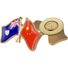 Funny Lapel Pin Badge China Anguilla Flag Patriotic Friendship Badge Ethnic Style Crystal Elegant Brooch Tie Pin Jewelry Hat Clothes