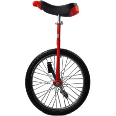Beginners 18 Inch Wheel Unicycles with Adjustable Saddle, Big Kids/Teens/Small Adults, Universal Bike with Alloy Wheel, Easy to Install (Color: Red)