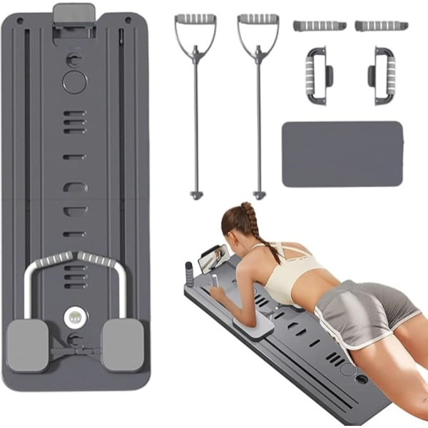 Pilates-Reformer | Das faltbare Pilatesbrett für das Training zu Hause, Fitnesszubehör faltbar mit elastischen Bändern, Trainingsgerät für Körperübungen