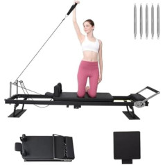 Faltbare Pilates-Reformer-Maschine, multifunktionale tragbare verstellbare Ausrüstung für Krafttraining und Heim-Fitness-Workouts