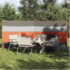 Homgoday Camping Wind Protection Privacy Screen Beach Wind Protection Privacy Screen for Beach, Camping and Garden Grey and Orange 340 x 130 cm Waterproof